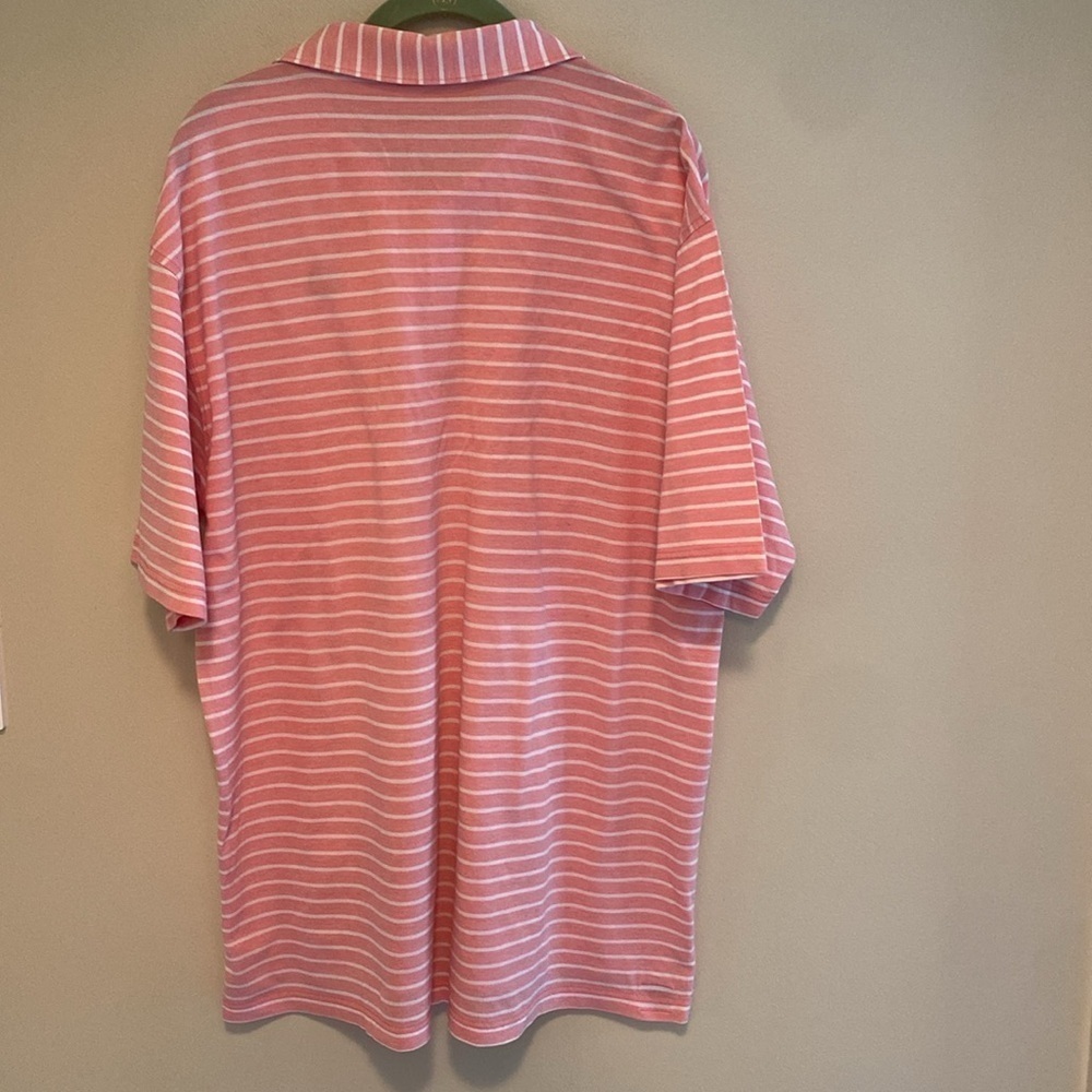 Peter Millar Cotton Pink White Striped Polo Shirt Size XL - Picture 6 of 9